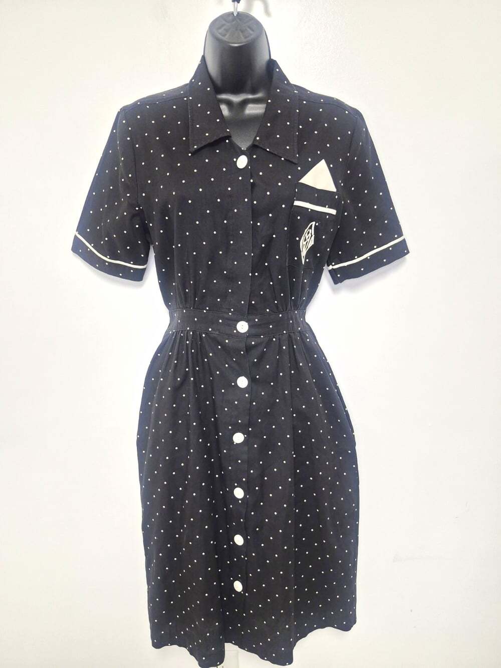 Vintage ifi Retro Pinup Rockabilly Polka Dot Dress sz 8P 25057